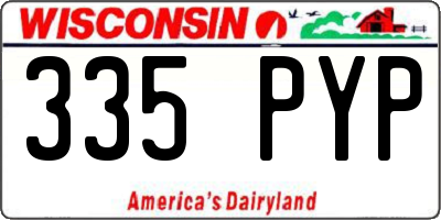 WI license plate 335PYP