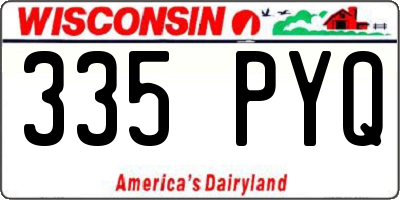 WI license plate 335PYQ