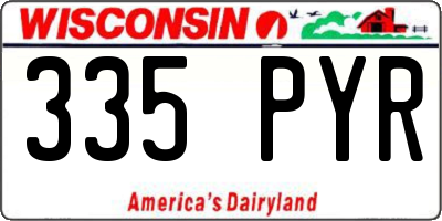 WI license plate 335PYR