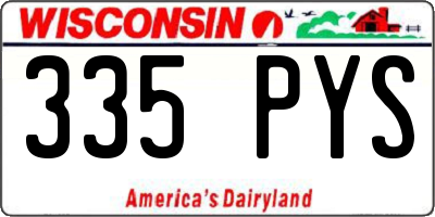 WI license plate 335PYS