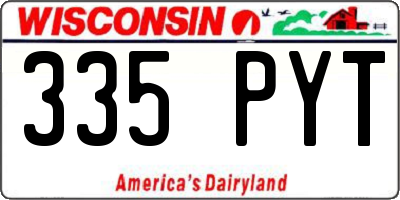 WI license plate 335PYT