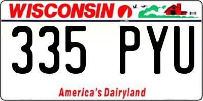 WI license plate 335PYU