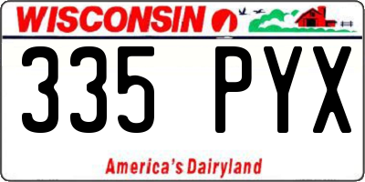 WI license plate 335PYX