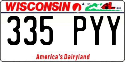 WI license plate 335PYY