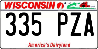 WI license plate 335PZA