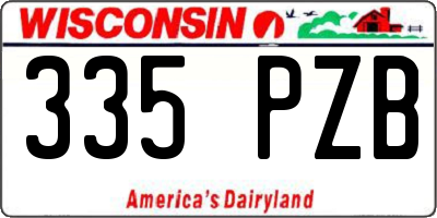 WI license plate 335PZB