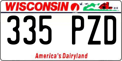 WI license plate 335PZD