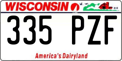 WI license plate 335PZF