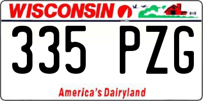 WI license plate 335PZG