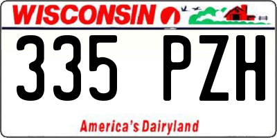 WI license plate 335PZH