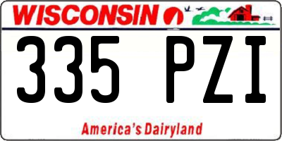 WI license plate 335PZI