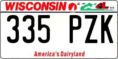 WI license plate 335PZK