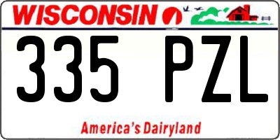 WI license plate 335PZL