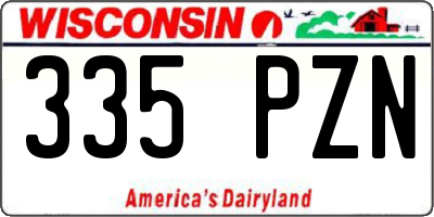 WI license plate 335PZN