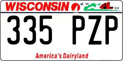 WI license plate 335PZP