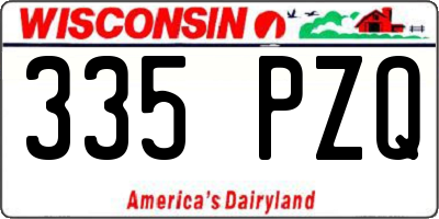 WI license plate 335PZQ