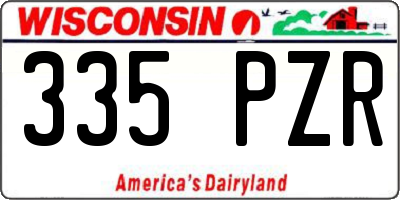 WI license plate 335PZR