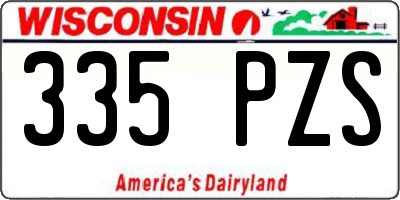 WI license plate 335PZS