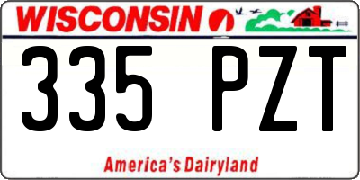WI license plate 335PZT