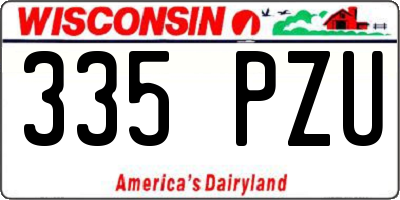 WI license plate 335PZU