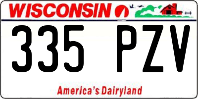 WI license plate 335PZV