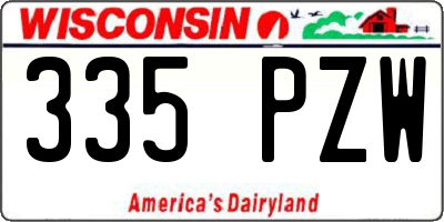 WI license plate 335PZW