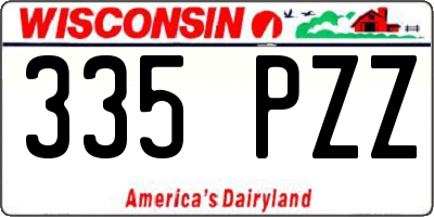 WI license plate 335PZZ