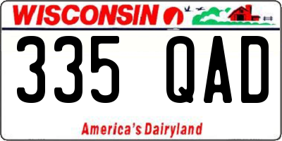 WI license plate 335QAD