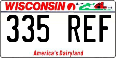 WI license plate 335REF