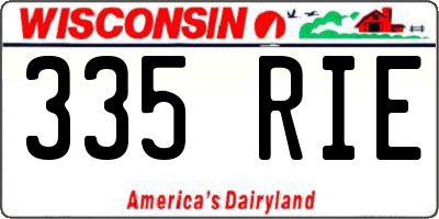 WI license plate 335RIE