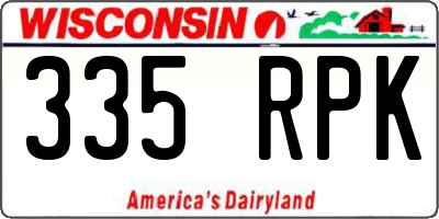 WI license plate 335RPK