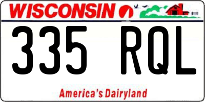 WI license plate 335RQL