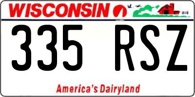 WI license plate 335RSZ