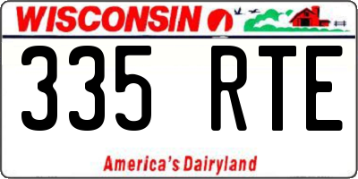 WI license plate 335RTE