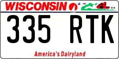 WI license plate 335RTK