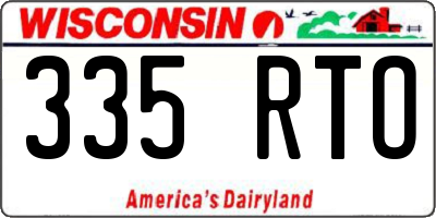 WI license plate 335RTO