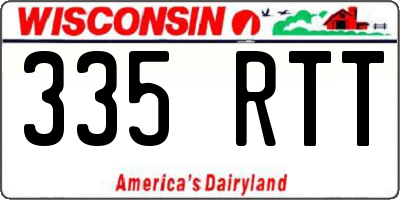 WI license plate 335RTT