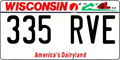 WI license plate 335RVE