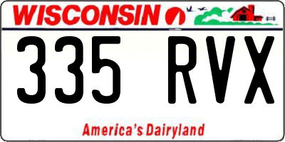 WI license plate 335RVX