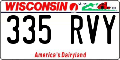 WI license plate 335RVY