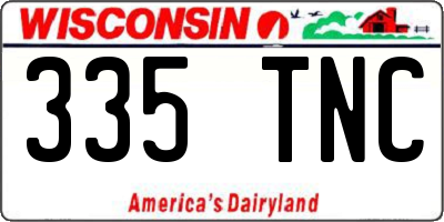 WI license plate 335TNC