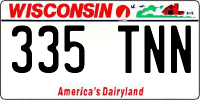 WI license plate 335TNN