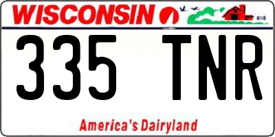 WI license plate 335TNR