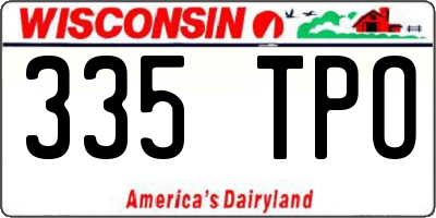 WI license plate 335TPO