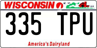 WI license plate 335TPU