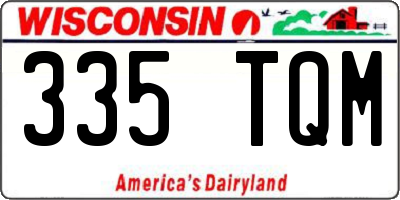 WI license plate 335TQM