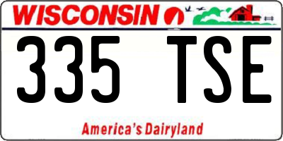 WI license plate 335TSE