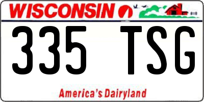 WI license plate 335TSG