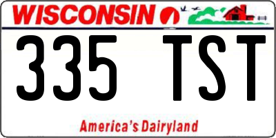 WI license plate 335TST