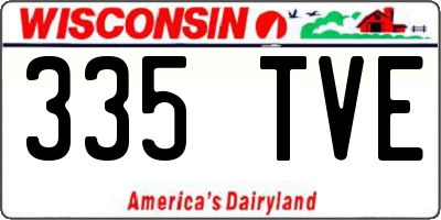 WI license plate 335TVE